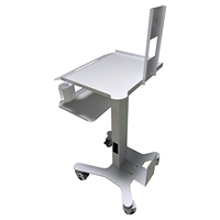 Chariot mobile pour scanner intra-oral dentaire en acier inoxydable avec prise et plateau pour ordinateur portable pour clinique dentaire et hôpital