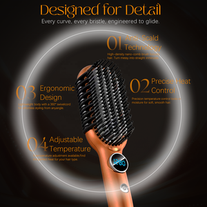 <span class=keywords><strong>Brosse</strong></span> <span class=keywords><strong>lissante</strong></span> ionique professionnelle en céramique Moehair, best-seller, pour un lissage rapide à domicile ou en salon - Product Image 4