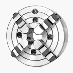 Mandril de cuatro mordazas K72-320/D8 para torno, 95 mm, métrico, de hierro fundido, mordazas de doble propósito para torno - Product Image 1