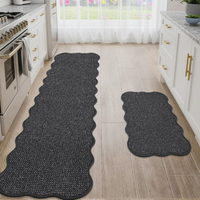 Tapis de cuisine lavables, lot de 2, avec support antidérapant en TPR, absorbants et résistants aux taches, pour cuisine, buanderie et évier