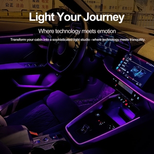 Éclairage d'ambiance rythmique RVB pleine couleur pour l'intérieur de la voiture avec synchronisation musicale, contrôle double zone, installation facile pour <span class=keywords><strong>Audi</strong></span> Refit - Product Image 4