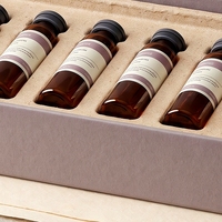 Boîte rigide personnalisée rose avec couvercle et base pour flacons de peptides (6 flacons), en carton, avec éponge, logo estampé à chaud, impression offset