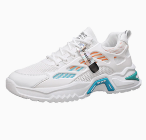 Chaussures de sport respirantes en maille pour hommes, avec doublure en PU, pour adolescents, polyvalentes, blanches, à semelle épaisse, augmentant la taille, chaussures décontractées - Product Image 5