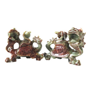 Caliente Seting 20 cm Dragón de Jade tortuga verde estatua Feng Shui regalo - Product Image 1