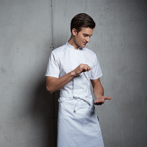 OEM Wholesale Custom Summer Hotel Uniforms <strong>Black</strong> Short Sleeve Restaurant and Hotel Kitchen Work Wear <strong>Chef</strong> <strong>Jacket</strong> - Product Image 5