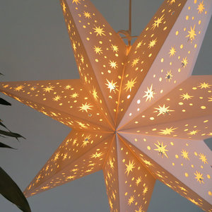 Estrella <span class=keywords><strong>de</strong></span> <span class=keywords><strong>Navidad</strong></span> 3D <span class=keywords><strong>de</strong></span> 7 Puntas, Lámpara Colgante <span class=keywords><strong>de</strong></span> <span class=keywords><strong>Papel</strong></span>, Linterna Blanca Hueca <span class=keywords><strong>en</strong></span> Forma <span class=keywords><strong>de</strong></span> Estrella para <span class=keywords><strong>Navidad</strong></span>, Bodas y Fiestas - Product Image 3