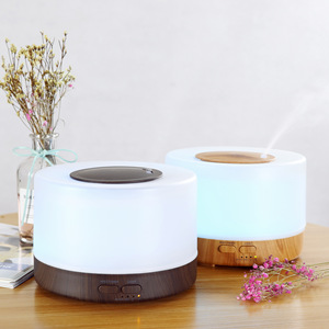 Diffuseur d'aromathérapie à grain de bois, humidificateur ultrasonique de 0,5 à 1 L avec lumière LED et télécommande pour usage domestique et commercial - Product Image 1