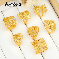 Bague en zircone en forme de feuille d'arbre pour femme, en plaqué or 18k, vente en gros