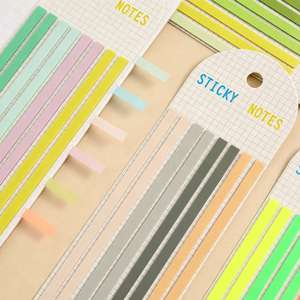 กระดาษโน้ตแบบยาวสีนีออนและสีโมรันดี สำหรับทำเครื่องหมายหน้าหนังสือ อ่านหนังสือ ใช้ในสำนักงาน โรงเรียน และเครื่องเขียน - Product Image 4