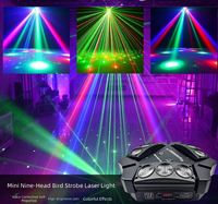 9 x 120W RGB 4-en-1 Spider Moving Head LED Light DMX512 Control 9-Eye DJ Performances Professional Hotel Stage Lighting