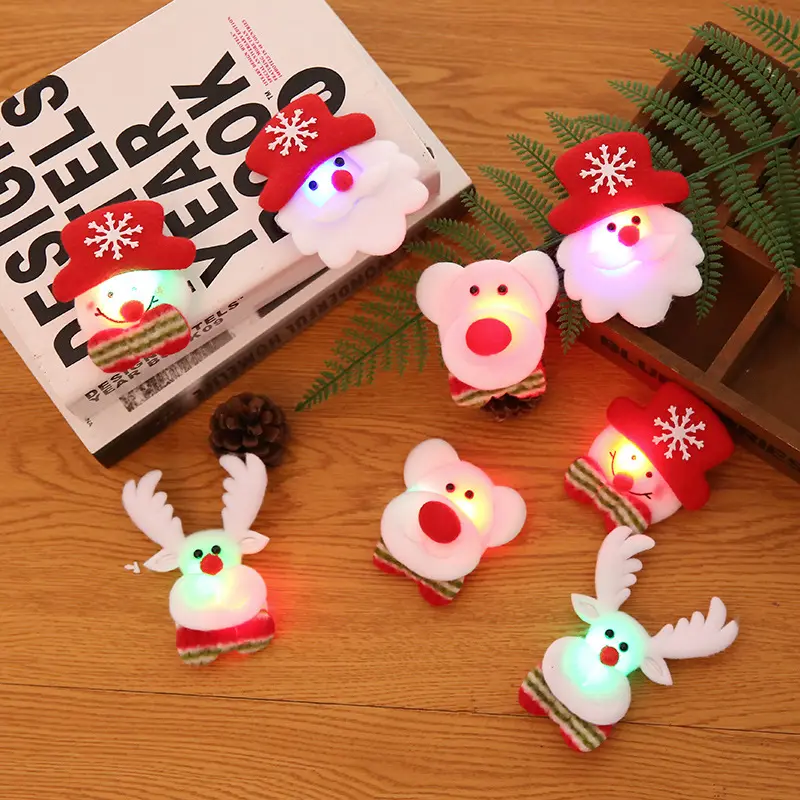 Wholesale Cartoon Christmas Children'S Gift Accessories Ornament Glowing Christmas Brooch