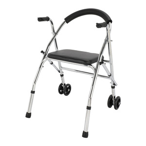 Bingyue Foldable Four-Wheeled <b>Walker</b> With Seat Electroplated For <b>Elderly</b> Rehabilitation - Product Image 2