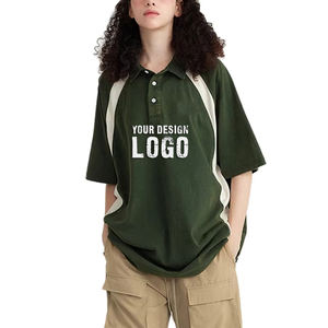 Camiseta de Hombre con Logotipo Personalizado, 285g, Cuello Solapa en Color de Contraste, Lavada, Estilo Casual, Hombros Caídos, Media Manga, Tipo Polo - Product Image 4