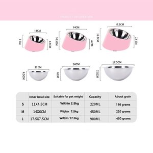 Bol pour <span class=keywords><strong>chien</strong></span> au design superbe, bol à nourriture pour animaux de compagnie en acier inoxydable détachable - Product Image 5