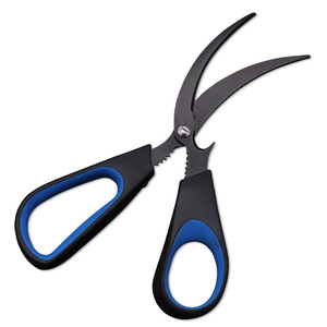 Stainless Steel <b>Kitchen</b> <b>Scissors</b> Elbow Shape Heavy Duty For Seafood Deveining Home Use Blue Black And Red Black - Product Image 1