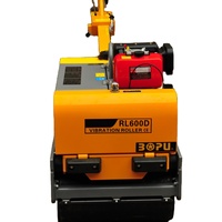 Compacteur de sol et d'asphalte vibratoire à double tambour léger de 852 kg, à propulsion manuelle, avec moteur hydraulique Honda, rouleau compresseur hydraulique