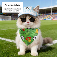 Ensemble d'accessoires décoratifs pour animaux de compagnie 2026 : Chapeau, bavoir et lunettes de soleil pour chats et chiens, en polyester uni, mignon