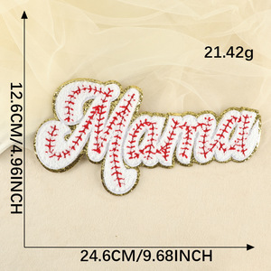 Shenglan fête des mères <span class=keywords><strong>MAMA</strong></span> nouveau Chenille serviette patchs amour fer sur brodé Applique Patch bricolage vêtements - Product Image 6