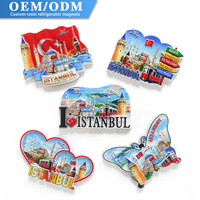 Aimant de réfrigérateur personnalisé en résine 3D, souvenir de voyage turc fait main, design mosquée et tramway, vente en gros, Istanbul