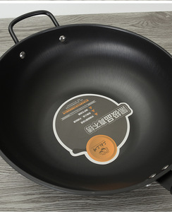 <span class=keywords><strong>Wok</strong></span> Tradicional <span class=keywords><strong>Asiático</strong></span> de Hierro de 34 cm, Hecho en China, a Bajo Precio, Antiadherente, con Mango de Madera - Product Image 6
