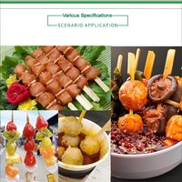 Brochettes grillées Teppo personnalisables, grandes brochettes plates en bambou, pour fêtes en plein air, cuisine, fruits, emballées en sachet