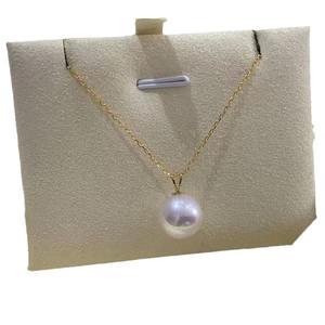 Collier pour femme en or 18 carats Zhuji avec pendentif en perle d'eau douce à forte luminosité, extrêmement impeccable, ornement de luxe Edison - Product Image 5