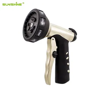 SUNSHINE Competitive price 9 Pattern Garden Hose Pipe Metal Spray Gun Car Washing Lawn Watering Hand Sprayer Pistol Nozzle