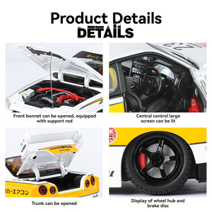 Coche de Juguete de Metal de Colección, Modelo a Escala 1:18 del <span class=keywords><strong>Nissan</strong></span> <span class=keywords><strong>GTR</strong></span> R34 Skyline, con Sonido y Luz, 4 Puertas Abatibles - Product Image 2
