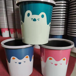 ถังขยะการ์ตูนทรงกระบอก 10 ลิตร สำหรับตกแต่งภายในบ้าน สีผสม - Product Image 3
