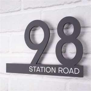 Custom Modern Excellent Quality Metal <b>Plate</b> <b>Door</b> Laser Cut House Numbers <b>Door</b> House Number <b>Plates</b> Sign - Product Image 5
