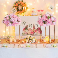 Décoration de table pour la maison, roses artificielles en soie et en plastique, centre de table pour événements de mariage, fleurs violettes en boule