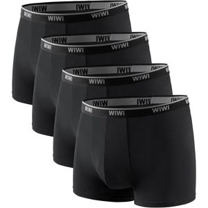 Calzoncillos Bóxer Modales para Hombre, Paquete de 4, Negros, Transpirables, Elásticos, Tallas S a XXL - Product Image 1