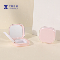 Nouvel étui compact de luxe carré en plastique pour fond de teint et poudre, avec miroir, pour emballage cosmétique personnalisé avec logo