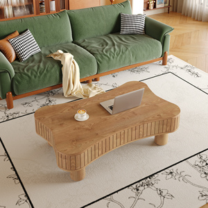 Lift Top Coffee <b>Table</b> 42 In Fluted Panel Hidden <b>Storage</b> Silent Hydraulic Lift Curved Safety <b>Corners</b> Living Room - Product Image 4