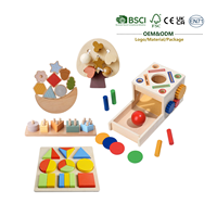 Jouets Montessori JET OEM, jouets éducatifs, boîte à lancer de balles, blocs sensoriels tactiles, planche de puzzle, colonne en forme de bloc pour enfants