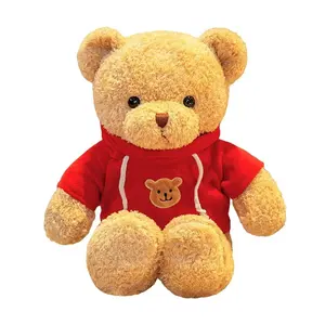 Kunden spezifischer Teddybär mit College-T-Shirts Logo Design Stofftier Großhandel Lieferant