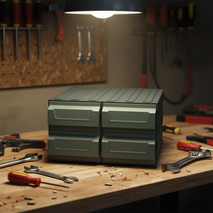 ตู้ลิ้นชัก 48x32.5x20 ซม. 4 ลิ้นชัก สีเทาเขียวเข้ม ตู้เก็บเครื่องมือ - Product Image 3