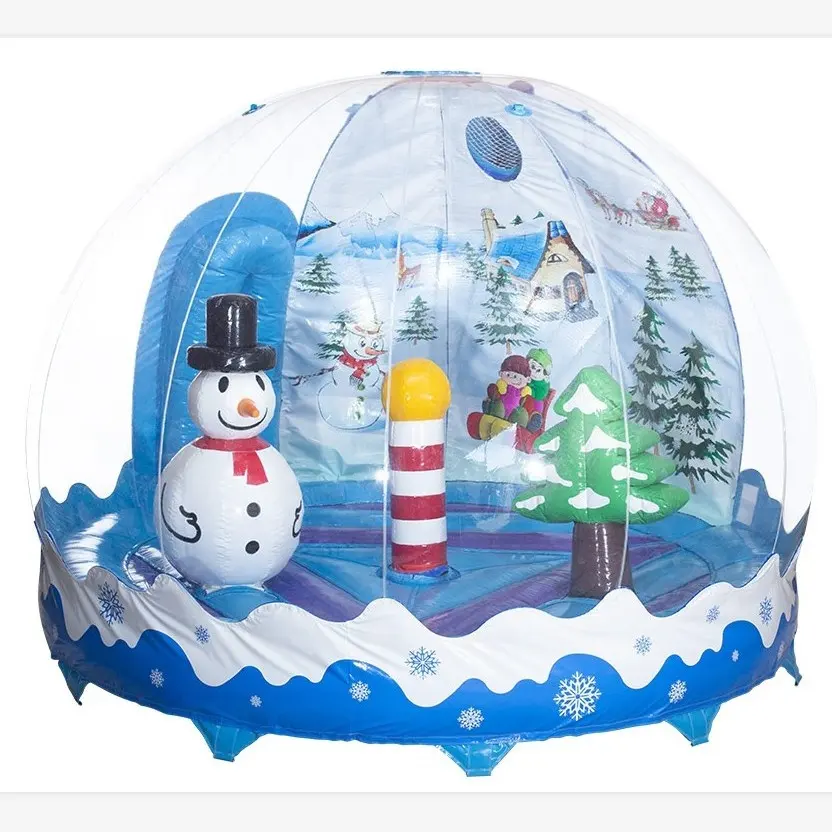 巨大な膨脹可能な雪の球、クリスマスの装飾のための透明な膨脹可能な地球の城