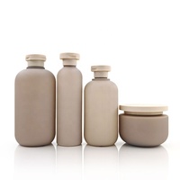 Botella de Champú de Plástico HDPE de 300 ml con Tapa de Bambú, Envase para Gel de Ducha y Cuidado del Cabello para Hotel, Empaque con Logotipo Personalizado OEM