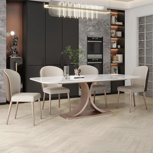 Table à manger moderne de luxe 6 places avec 6 chaises Sinered Stone Modèle 3D Design Table à manger complète avec grande dalle de pierre - Product Image 2