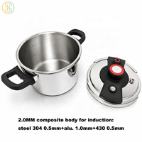 Autocuiseur Anti-Explosion en Acier Inoxydable 304 Épaissi, Grande Capacité (5L, 6L, 7L), 3 Plis pour Cuisine Domestique