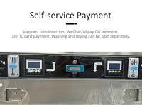 Laveuse-sécheuse empilée commerciale à monnayeur avec personnalisation du logo et système de paiement tout-en-un