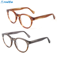 Meilleure vente de montures optiques rondes en acétate spécialisé Vintage avec 3 clous en stock, lunettes de lumière bleue d'ordinateur, lunettes en acétate
