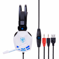 Casque de jeu filaire de haute qualité avec son stéréo 3D, sur les oreilles, avec micro pour PC, lumière RVB