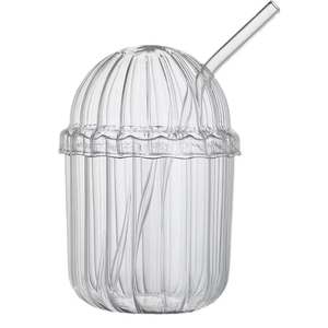 Bicchieri da Shot per Whisky con Bordo Dorato, Tazza da <span class=keywords><strong>Caffè</strong></span> <span class=keywords><strong>in</strong></span> <span class=keywords><strong>Vetro</strong></span> con Cannuccia, Bicchiere Trasparente - Product Image 5