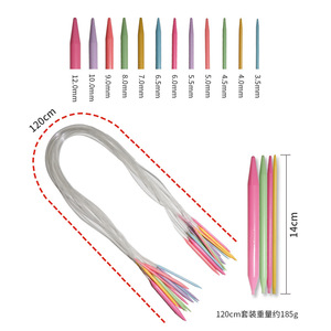 Aiguilles à tricoter circulaires <span class=keywords><strong>12</strong></span> pièces multicolores en plastique, outils pour le tricot manuel et le bricolage - Product Image 5