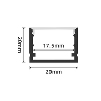 Profilé en aluminium noir pour bande LED, canal en aluminium en forme de U pour éclairage de plafond, montage au sol