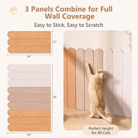 Tapis à gratter en feutre de laine auto-adhésif, réglable en hauteur, durable, en forme de clôture, à fixer au mur, pour aiguiser les griffes de chat, anti-rayures pour canapé