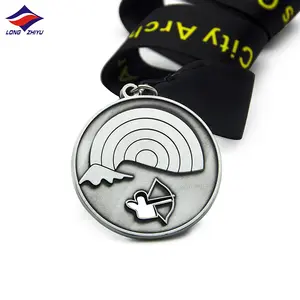 Longzhiyu 17 anni medaglie sportive su misura fabbrica premio personalizzato tiro con l'arco medaglie sci scherma medaglie bodybuilding