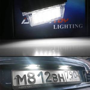 2 Luces LED Canbus para Matrícula, <span class=keywords><strong>Bombillas</strong></span> para Peugeot 206 207 307 308 406 407 <span class=keywords><strong>Citroen</strong></span> C3 <span class=keywords><strong>C4</strong></span> C5 BERLINGO SAXO XSARA - Product Image 2